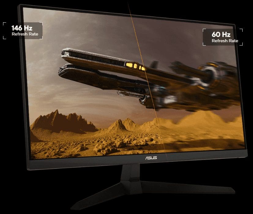 ASUS TUF Gaming VG249QE5A Monitor - 24 inch, Full HD (1920 x 1080), 146Hz (above 144Hz), IPS, ELMB Sync, 1ms MPRT, Stereo speaker 21 Refeshrate