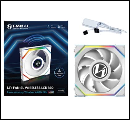 Lian Li UNI FAN SL Wireless LCD 120 Single Black Fan (12SLLCD1W1B) - 1x 120mm fans, 1.6" LCD Display 47 SL pk 03