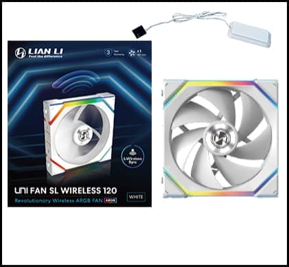 Lian Li UNI FAN SL Wireless LCD 120 Single Black Fan (12SLLCD1W1B) - 1x 120mm fans, 1.6" LCD Display 55 SL pk 11