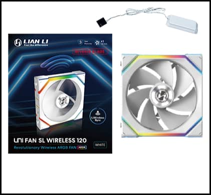 Lian Li UNI FAN SL Wireless LCD 120 Single Black Fan (12SLLCD1W1B) - 1x 120mm fans, 1.6" LCD Display 59 SL pk 15