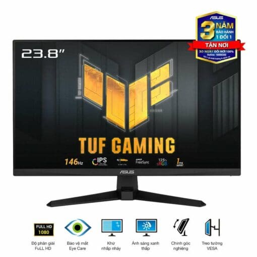 ASUS TUF Gaming VG249QE5A Monitor - 24 inch, Full HD (1920 x 1080), 146Hz (above 144Hz), IPS, ELMB Sync, 1ms MPRT, Stereo speaker