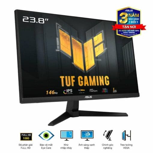 ASUS TUF Gaming VG249QE5A Monitor - 24 inch, Full HD (1920 x 1080), 146Hz (above 144Hz), IPS, ELMB Sync, 1ms MPRT, Stereo speaker