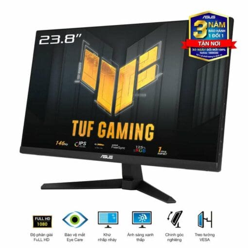 ASUS TUF Gaming VG249QE5A Monitor - 24 inch, Full HD (1920 x 1080), 146Hz (above 144Hz), IPS, ELMB Sync, 1ms MPRT, Stereo speaker