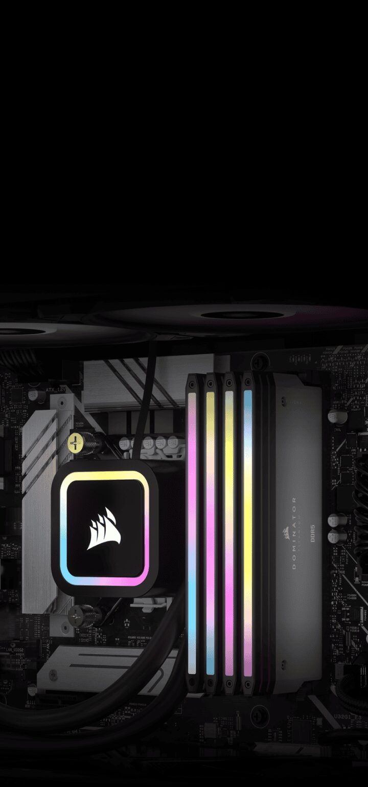 CORSAIR Dominator Titanium RGB 64GB (2x32GB) (AMD Expo) Memory Kit – White, 64GB (2x16GB) 6000MHz CL30 (CMP64GX5M2B6000Z30W) 39 img bg panel03 icue amd mobile
