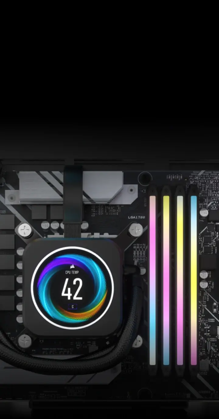 CORSAIR Dominator Titanium RGB 64GB (2x32GB) (AMD Expo) Memory Kit – White, 64GB (2x16GB) 6000MHz CL30 (CMP64GX5M2B6000Z30W) 43 img bg panel05 profiles mobile