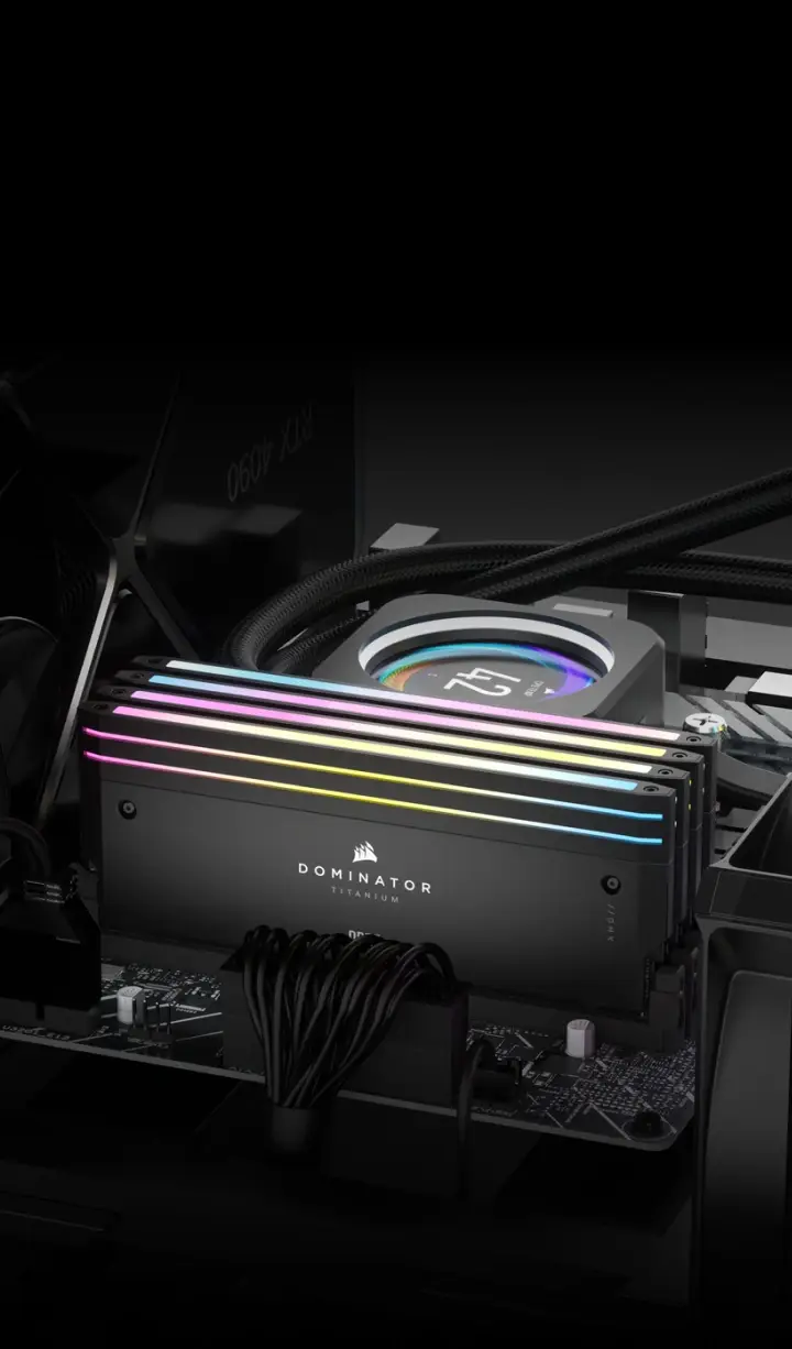 CORSAIR Dominator Titanium RGB 64GB (2x32GB) (AMD Expo) Memory Kit – White, 64GB (2x16GB) 6000MHz CL30 (CMP64GX5M2B6000Z30W) 44 img bg panel06 compatibility mobile
