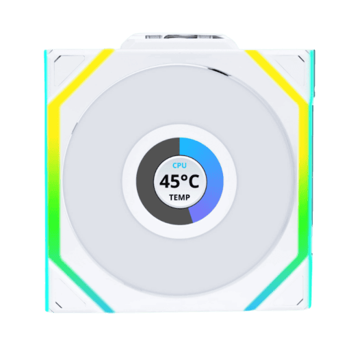 Lian Li UNI FAN SL Wireless LCD 120 Single White Fan (12SLLCD1W1W) - 1x 120mm fans, 1.6" LCD Display