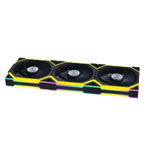 Lian Li UNI FAN SL Wireless LCD 120 Reverse Blade Triple Black Fan (12RSLLCD1W3B) - 3x 120mm fans, 1.6" LCD Display, 2.4 GHz Wireless Signal for RGB & Fan Control