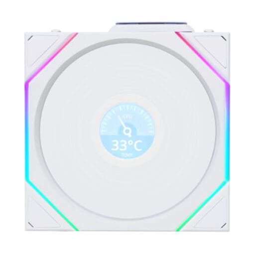 Lian Li UNI FAN TL120 LCD Wireless Triple White Fan (12TLLCD1W3W) - 3x 120mm fans, 2.4 GHz Wireless Signal for RGB & Fan Control