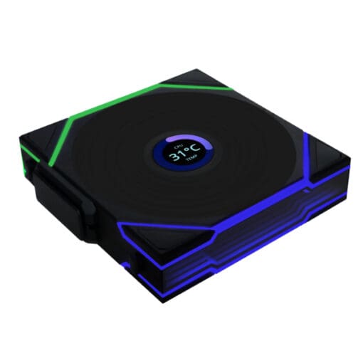 Lian Li UNI FAN TL120 LCD Wireless Reverse Blade Triple Black Fan (12RTLLCD1W3B) - 3x 120mm fans, 2.4 GHz Wireless Signal for RGB & Fan Control