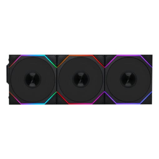 Lian Li UNI FAN TL120 LCD Wireless Reverse Blade Triple Black Fan (12RTLLCD1W3B) - 3x 120mm fans, 2.4 GHz Wireless Signal for RGB & Fan Control
