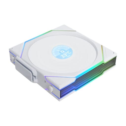 Lian Li UNI FAN TL120 LCD Wireless Triple White Fan (12TLLCD1W3W) - 3x 120mm fans, 2.4 GHz Wireless Signal for RGB & Fan Control