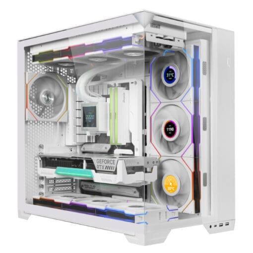 Lian Li UNI FAN TL120 LCD Wireless Triple White Fan (12TLLCD1W3W) - 3x 120mm fans, 2.4 GHz Wireless Signal for RGB & Fan Control