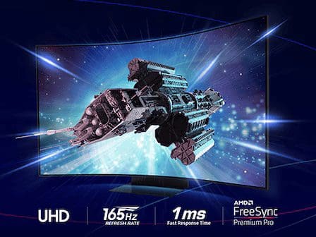 Samsung Odyssey Ark 2 G97NC (LS55CG970NE) Curved Gaming Monitor - 55 inch, 4K UHD (3840 x 2160), 16:9, Mini Led, 165Hz. 600cd/m2, Curved 1000R 28 vn feature world class performace to win 537781117