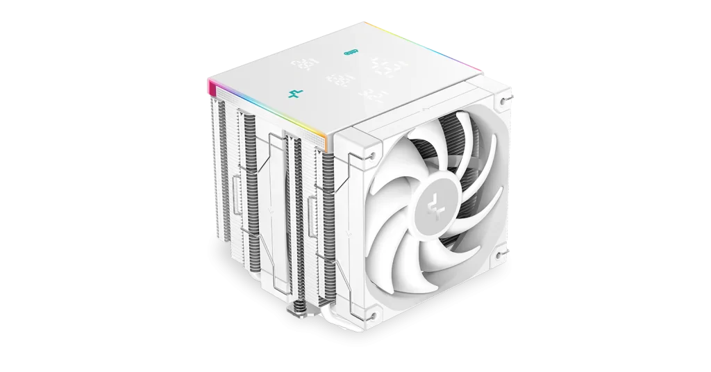 Deepcool AK620 DIGITAL PRO WH CPU Air Cooler - White, 6 Heatpipes, Dual Tower, Multi-data point screen, 260W TDP, 2x FT12 SE PWM fans 23 01