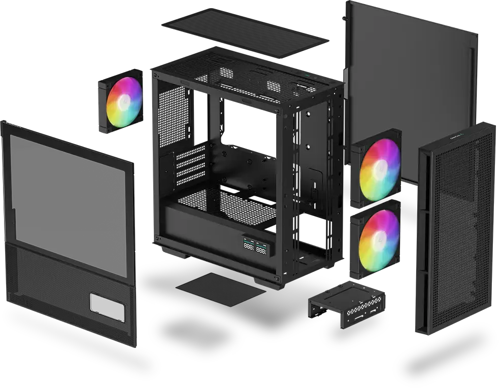 DEEPCOOL CH360 DIGITAL Black High Airflow Reimagined M-ATX Case 34 02 01 4