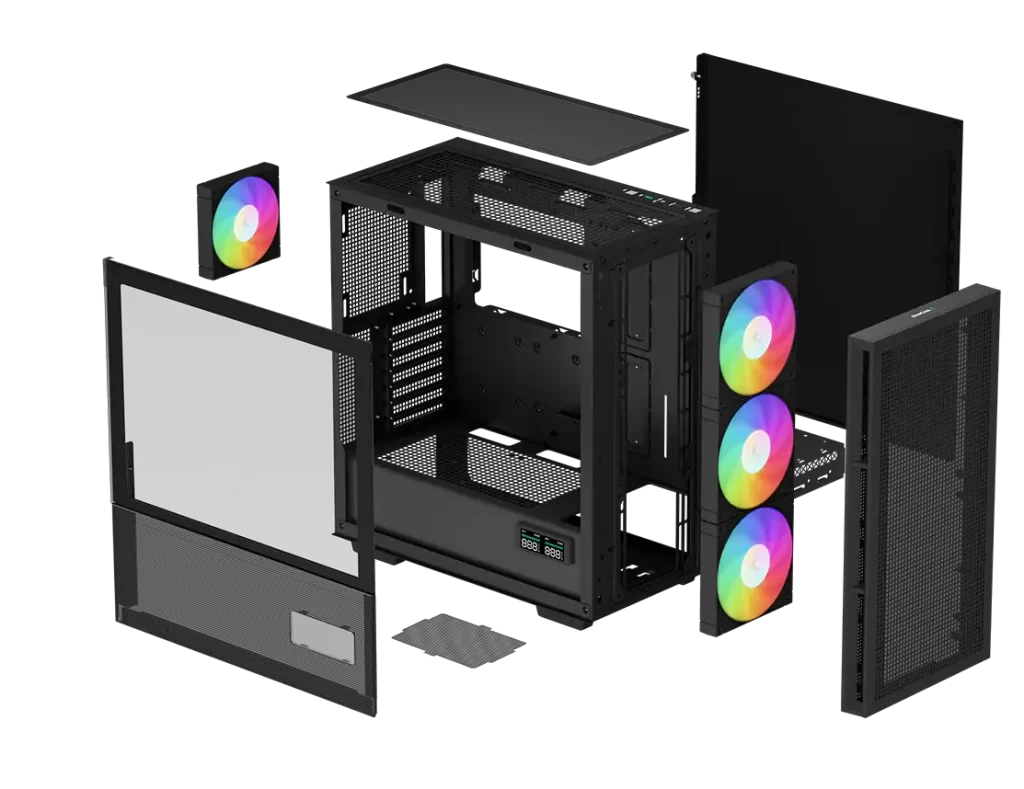 DEEPCOOL CH560 DIGITAL Black High Airflow Reimagined E-ATX Case 37 02 02 2