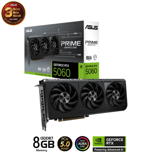 ASUS PRIME GeForce RTX 5060 8GB GDDR7 (PRIME-RTX5060-8G) Graphics Card