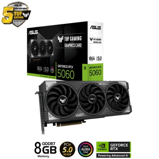 ASUS TUF Gaming GeForce RTX 5060 8GB GDDR7 (TUF-RTX5060-8G-GAMING) Graphics Card