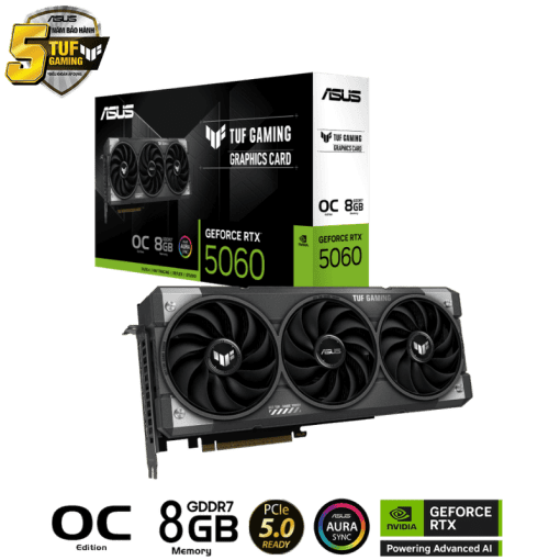 ASUS TUF Gaming GeForce RTX 5060 8GB GDDR7 OC Edition (TUF-RTX5060-O8G-GAMING) Graphics Card