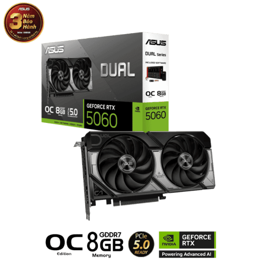ASUS Dual GeForce RTX 5060 8GB GDDR7 OC Edition (DUAL-RTX5060-O8G) Graphics Card