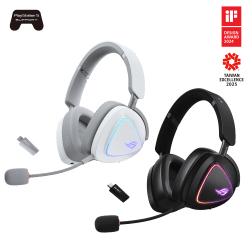 ASUS ROG Delta II Black Wireless Gaming - 50mm Titanium Drivers, Bluetooth + 2.4 GHz + 3.5 mm 44 w250