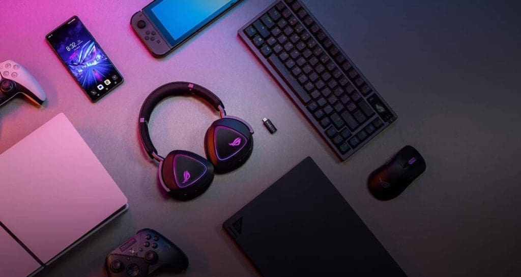 ASUS ROG Delta II Black Wireless Gaming - 50mm Titanium Drivers, Bluetooth + 2.4 GHz + 3.5 mm 27 width1200