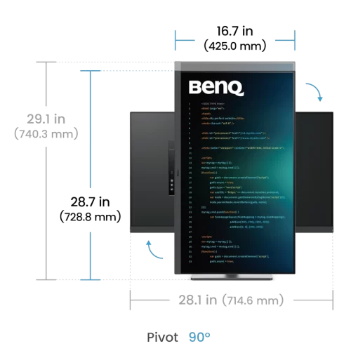 BenQ RD320U Programming Monitor - 31.5 inch, 4K UHD (3840x2160) 16:9, HDR10 VESA DisplayHDR 400, IPS 60Hz, USB‑C 90W