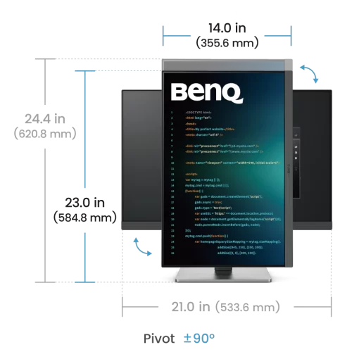 BenQ RD240Q Programming Monitor - 24.1 inch, WQXGA (2560x1600) 16:10, HDR10, IPS 60Hz, USB‑C 90W