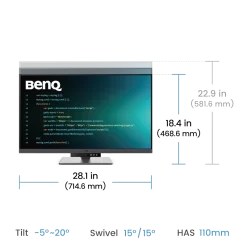 BenQ RD320U Programming Monitor - 31.5 inch, 4K UHD (3840x2160) 16:9, HDR10 VESA DisplayHDR 400, IPS 60Hz, USB‑C 90W 27 08 rd320u has