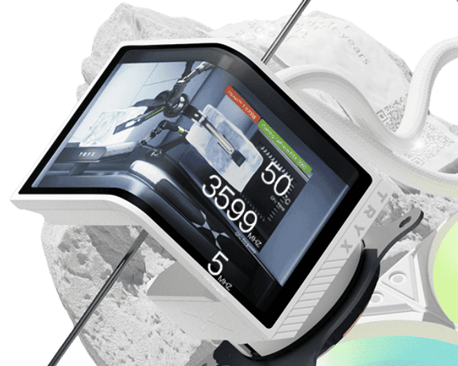 TRYX PANORAMA SE ARGB 360 WHITE AIO Liquid CPU Cooler - 6.5inch curved screen, 360mm radiator, Asetek Adela pump, 3x ARGB Gen2 Fans 24 1 4 SE360WH