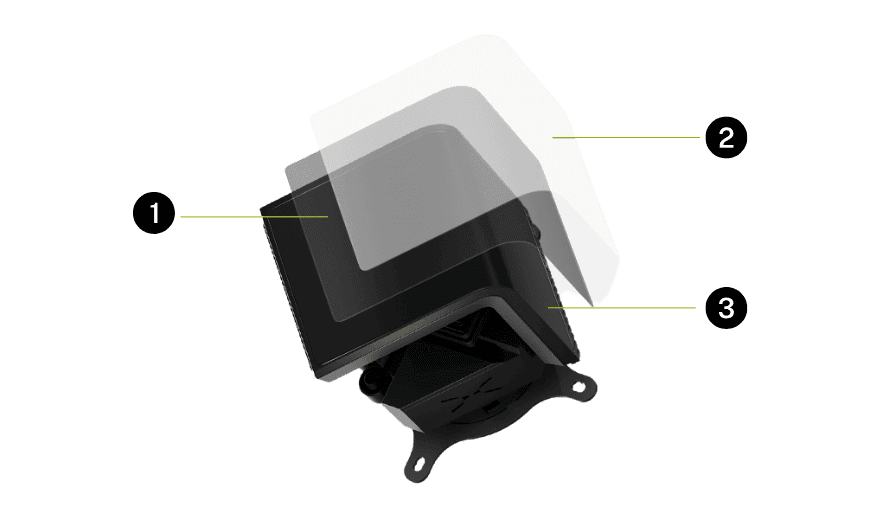 TRYX PANORAMA SE ARGB 360 WHITE AIO Liquid CPU Cooler - 6.5inch curved screen, 360mm radiator, Asetek Adela pump, 3x ARGB Gen2 Fans 33 1 7 1