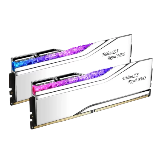 G.Skill Trident Z5 Royal Neo Silver 96GB (2x48GB) Memory Kit - Silver, 6000MHz CL30 DDR5 (F5-6000J3036F48GX2-TR5NS)