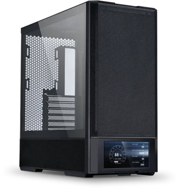 LANCOOL 207 Digital Black Case - 6.5" LCD Screen, 2x140mm PWM front, 2x120mm PWM bottom fans pre-Installed 27 207 dig 000 600x633 1