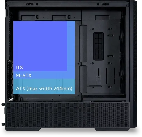 LANCOOL 207 Digital Black Case - 6.5" LCD Screen, 2x140mm PWM front, 2x120mm PWM bottom fans pre-Installed 47 207 dig 008