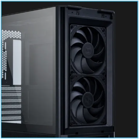 LANCOOL 207 Digital Black Case - 6.5" LCD Screen, 2x140mm PWM front, 2x120mm PWM bottom fans pre-Installed 53 207 dig 013