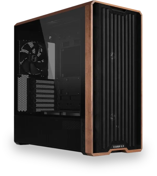 Lian Li LANCOOL 217 Black Case - 170mm ARGB front fans, wood panels, USB Type-C Port, Tempered Glass Side Panel 24 217 01