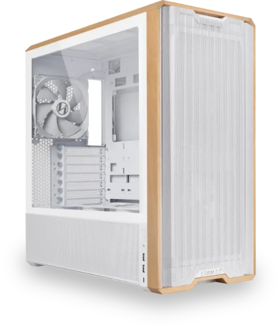 Lian Li LANCOOL 217 Black Case - 170mm ARGB front fans, wood panels, USB Type-C Port, Tempered Glass Side Panel 25 217 02