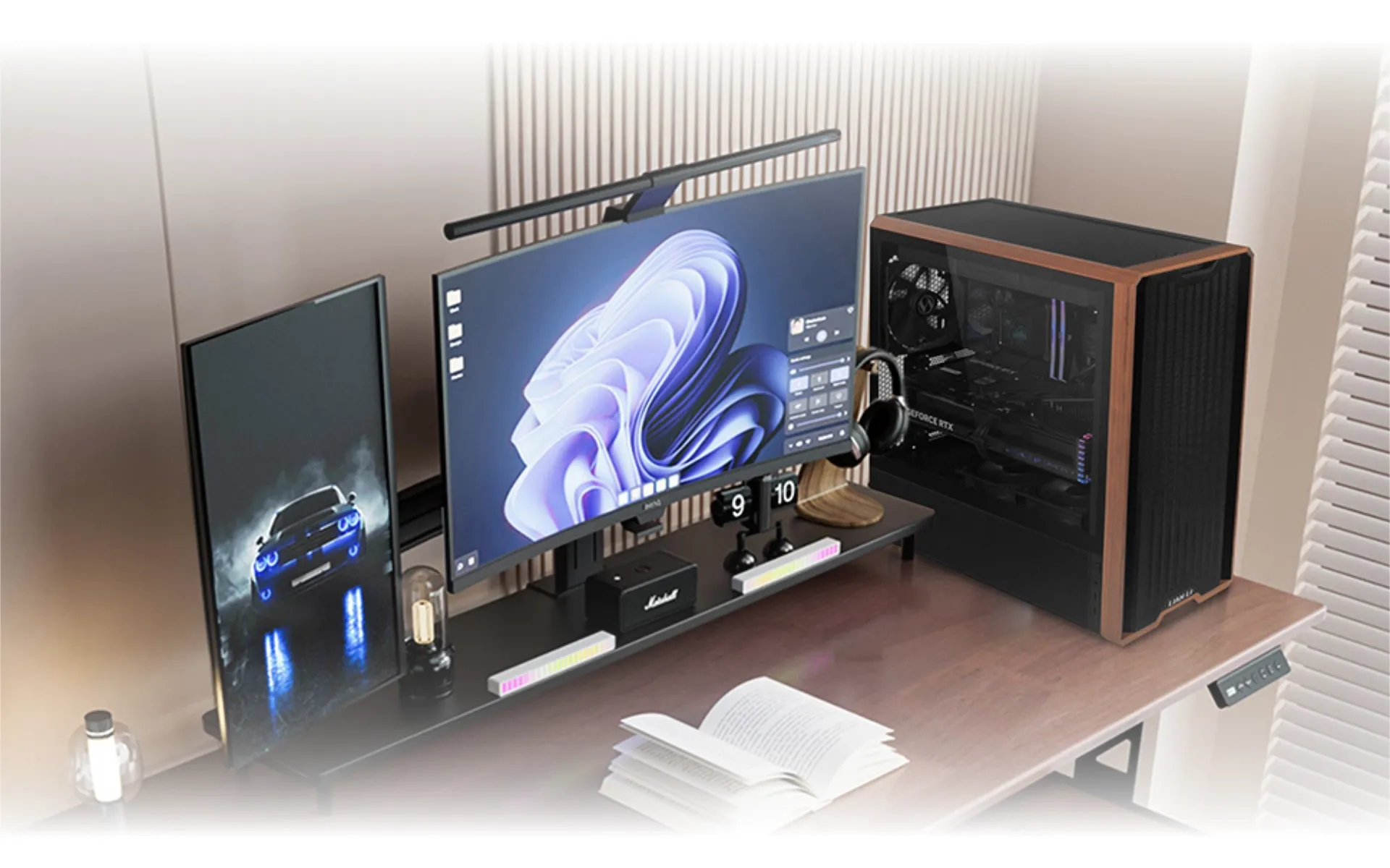 Lian Li LANCOOL 217 Black Case - 170mm ARGB front fans, wood panels, USB Type-C Port, Tempered Glass Side Panel 26 217 03a
