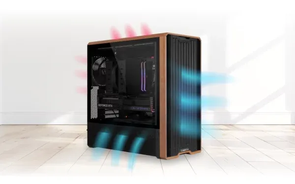 Lian Li LANCOOL 217 Black Case - 170mm ARGB front fans, wood panels, USB Type-C Port, Tempered Glass Side Panel 27 217 04a 600x375 1