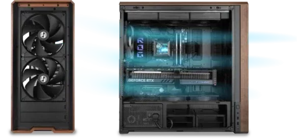 Lian Li LANCOOL 217 Black Case - 170mm ARGB front fans, wood panels, USB Type-C Port, Tempered Glass Side Panel 34 217 10 600x274 1