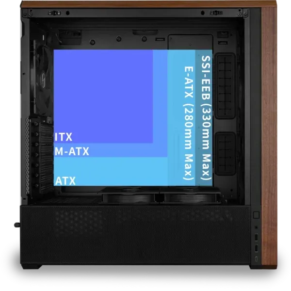 Lian Li LANCOOL 217 Black Case - 170mm ARGB front fans, wood panels, USB Type-C Port, Tempered Glass Side Panel 44 217 17 1 600x600 1