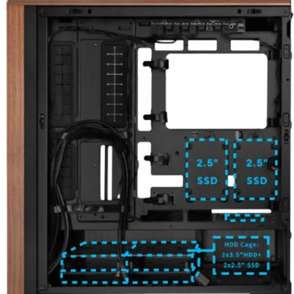 Lian Li LANCOOL 217 Black Case - 170mm ARGB front fans, wood panels, USB Type-C Port, Tempered Glass Side Panel 48 217 21 600x600 1
