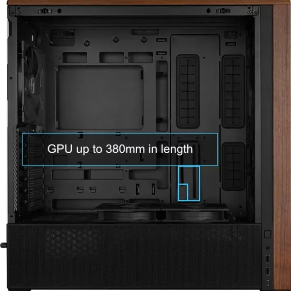 Lian Li LANCOOL 217 Black Case - 170mm ARGB front fans, wood panels, USB Type-C Port, Tempered Glass Side Panel 49 217 22 600x600 1