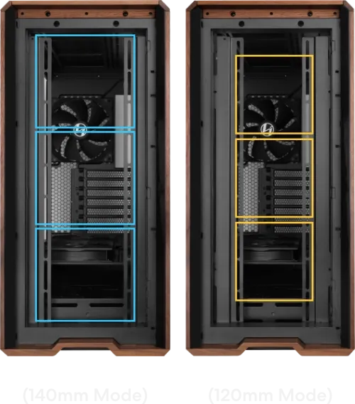 Lian Li LANCOOL 217 Black Case - 170mm ARGB front fans, wood panels, USB Type-C Port, Tempered Glass Side Panel 52 217 24