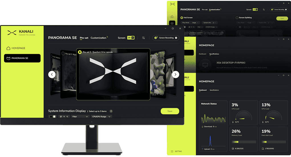 TRYX PANORAMA SE ARGB 360 WHITE AIO Liquid CPU Cooler - 6.5inch curved screen, 360mm radiator, Asetek Adela pump, 3x ARGB Gen2 Fans 48 3 3 2