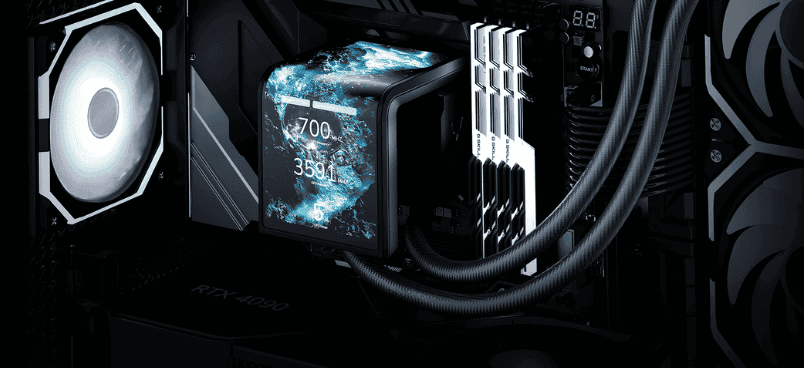 TRYX PANORAMA SE ARGB 360 BLACK AIO Liquid CPU Cooler - 6.5inch curved screen, 360mm radiator, Asetek Adela pump, 3x ARGB Gen2 Fans 52 3 5 1