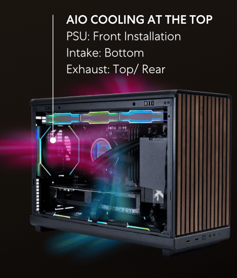 Lian Li DAN A3-mATX - Wood Front & Side Tempered Glass Panel Edition, M-ATX Case 33 4 2