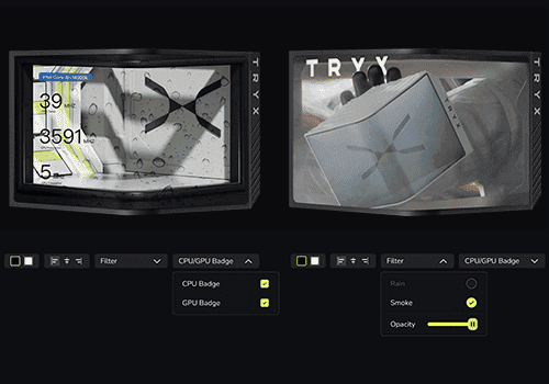 TRYX PANORAMA SE ARGB 360 BLACK AIO Liquid CPU Cooler - 6.5inch curved screen, 360mm radiator, Asetek Adela pump, 3x ARGB Gen2 Fans 55 4 3 1