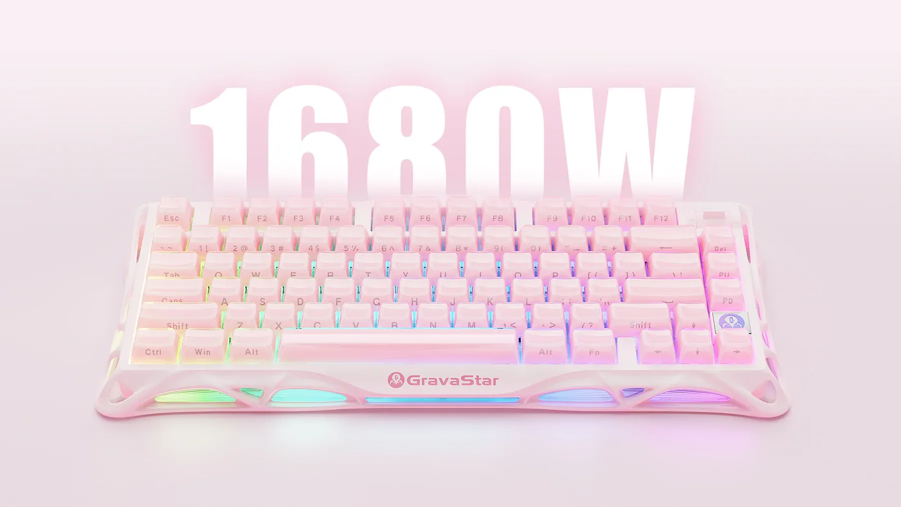 GravaStar Mercury K1 Special Edition - Sakura Pink Gaming Keyboard 28 5